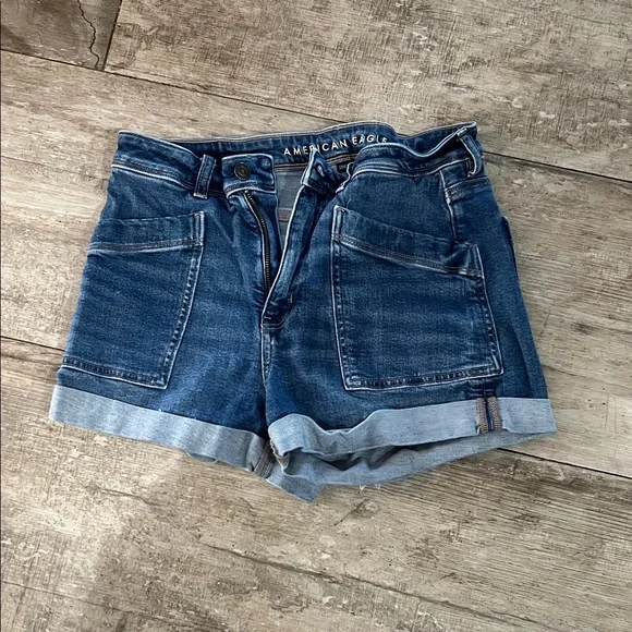 American Eagle Outfitters Dark Blue Jean Shorts - Picture 1 of 8
